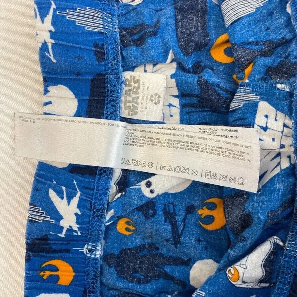 Disney Pajama Bottoms Mens Small Blue Star Wars Drawstring Loungewear Pants - Picture 10 of 11